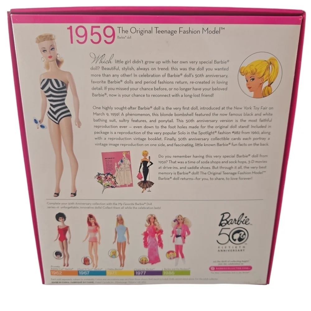 Barbie 1959 The Original Teenage Fashion Model 50th Anniversary Edition